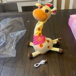 NWB light up musical Plush Giraffe Toy with Pink Accents